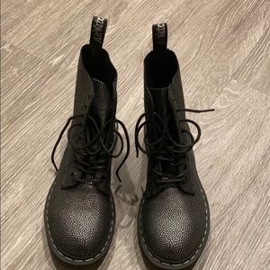 Dr. Martens Black/Silver Pascal Combat Boot
